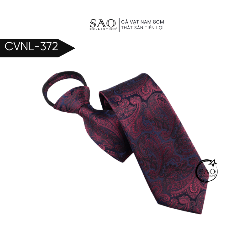 Caravat Cà Vạt Nam SAO 8cm Phong Cách Cổ Điển Thắt Sẵn Tiện Lợi (CVNL372)