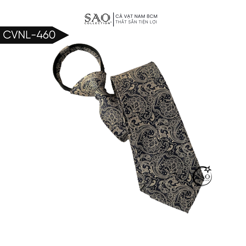 Caravat Cà Vạt Nam SAO 8cm Dây Thắt Sẵn Tiện Lợi (CVNL460)