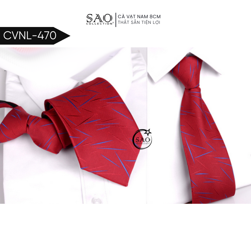 Caravat Cà Vạt Nam SAO 8cm Dây Thắt Sẵn Tiện Lợi (CVNL470)