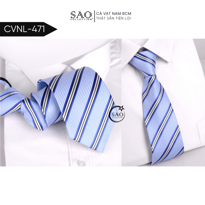 Caravat Cà Vạt Nam SAO 8cm Dây Thắt Sẵn Tiện Lợi (CVNL471)