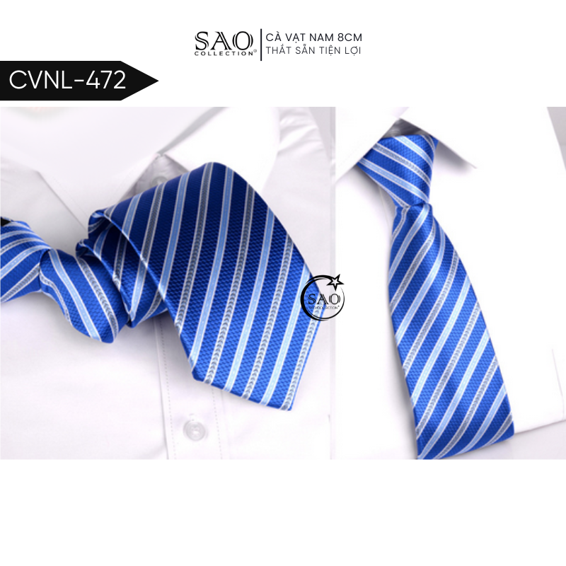 Caravat Cà Vạt Nam SAO 8cm Dây Thắt Sẵn Tiện Lợi (CVNL472)