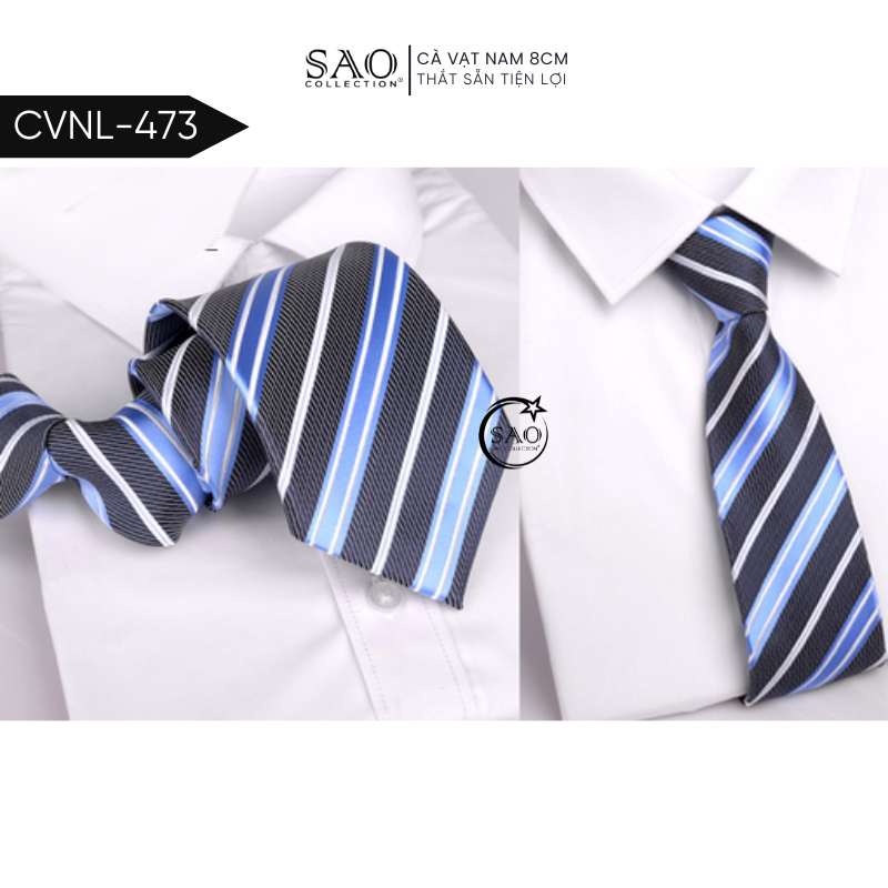 Caravat Cà Vạt Nam SAO 8cm Dây Thắt Sẵn Tiện Lợi (CVNL473)