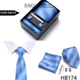 Bộ Quà Tặng Cà Vạt Nam Cao Cấp – 4 Món Cà Vạt, Khăn Vest, Kẹp, Khuy Măng Sét CVQTHB174