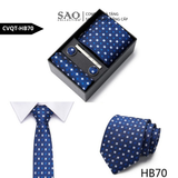 Bộ Quà Tặng Cà Vạt Nam Cao Cấp – 4 Món Cà Vạt, Khăn Vest, Kẹp, Khuy Măng Sét CVQTHB70
