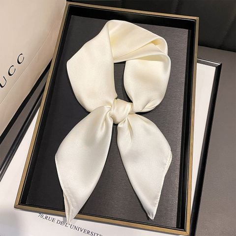 Khăn Lụa Màu Kem Champagne Beige, Sang Trọng, Thanh Lịch Dành Cho Đồng Phục Doanh Nghiệp | KLV300M3