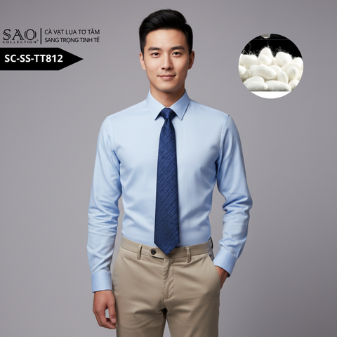 Cà Vạt Nam SAO Collection Lụa Tơ Tằm 8cm – Phong Cách Doanh Nhân Sang Trọng Tinh Tế (SCSSTT812)