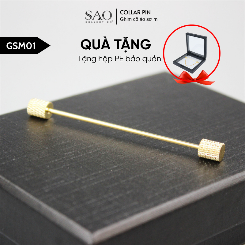 Ghim Cài Cổ Áo Nam Collar Pin – Thiết Kế Thanh Ngang Tinh Tế, Phong Cách Lịch Lãm (GSM01)