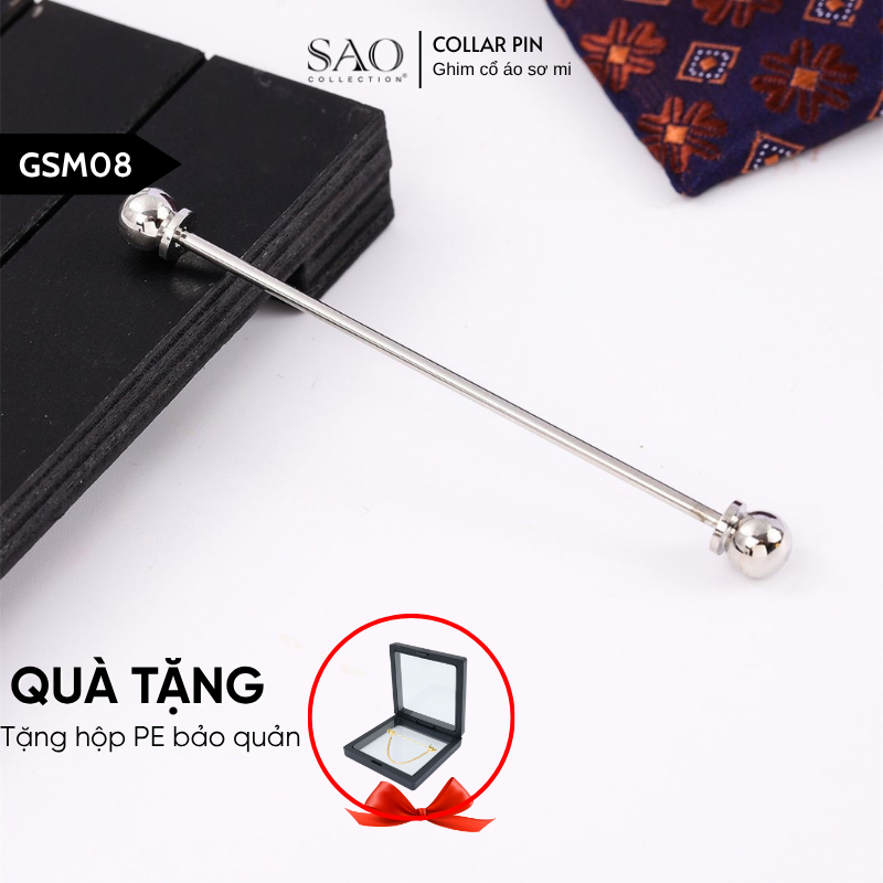 Ghim Cổ Áo Nam Collar Pin – Phụ Kiện Cài Cổ Sơ Mi Kết Hợp Cà Vạt Vest Sang Trọng (GSM08)
