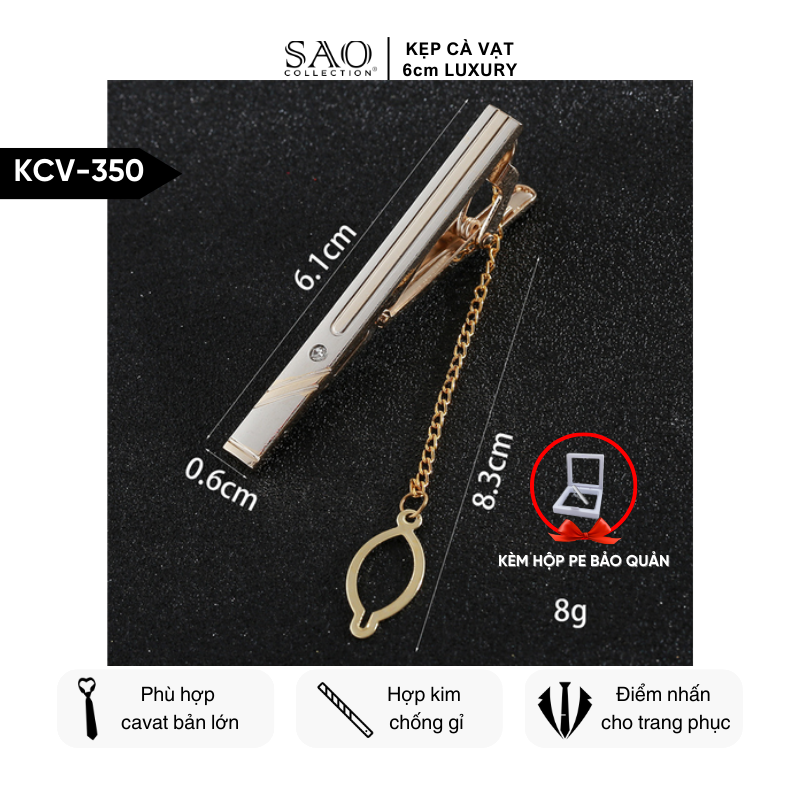 Kẹp Cà Vạt Nam Cao Cấp – Thiết Kế Điêu Khắc , Phong Cách Doanh Nhân Sang Trọng (KCV350)