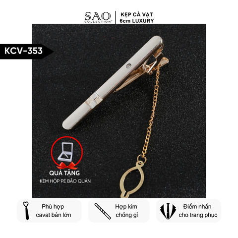 Kẹp Cà Vạt Nam Cao Cấp – Thiết Kế Điêu Khắc , Phong Cách Doanh Nhân Sang Trọng (KCV353)