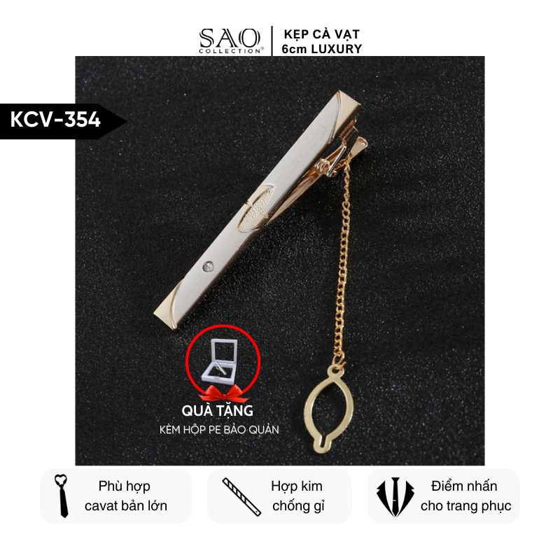 Kẹp Cà Vạt Nam Cao Cấp – Thiết Kế Điêu Khắc , Phong Cách Doanh Nhân Sang Trọng (KCV354)