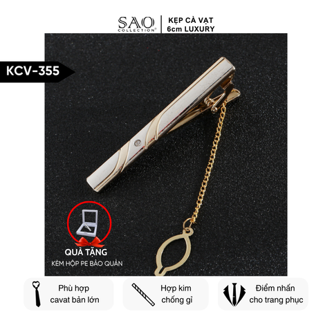 Kẹp Cà Vạt Nam Cao Cấp – Thiết Kế Điêu Khắc , Phong Cách Doanh Nhân Sang Trọng (KCV355)