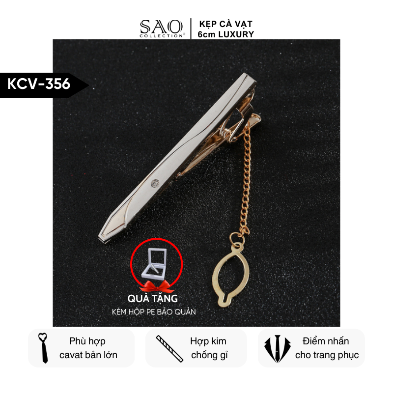 Kẹp Cà Vạt Nam Cao Cấp – Thiết Kế Điêu Khắc , Phong Cách Doanh Nhân Sang Trọng (KCV356)