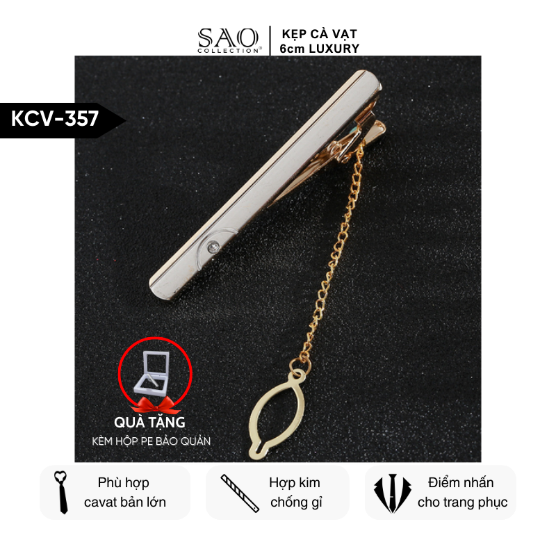 Kẹp Cà Vạt Nam Cao Cấp – Thiết Kế Điêu Khắc , Phong Cách Doanh Nhân Sang Trọng (KCV357)