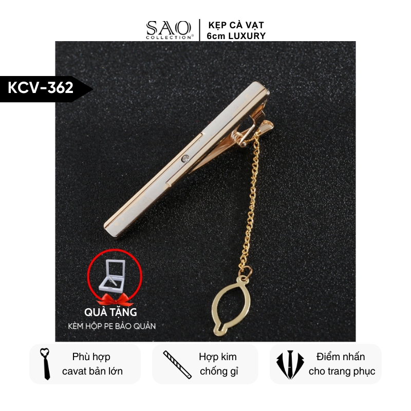 Kẹp Cà Vạt Nam Cao Cấp – Thiết Kế Điêu Khắc , Phong Cách Doanh Nhân Sang Trọng (KCV362)