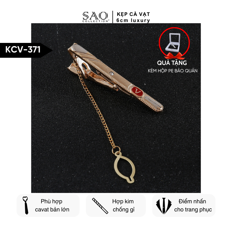 Kẹp Cà Vạt Nam Cao Cấp – Thiết Kế Điêu Khắc , Phong Cách Doanh Nhân Sang Trọng (KCV371)