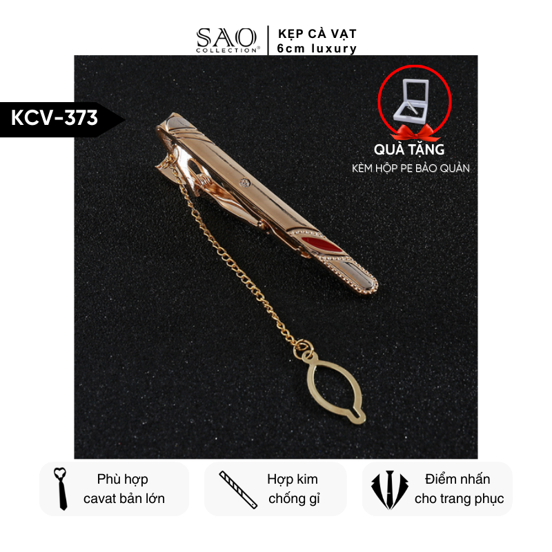 Kẹp Cà Vạt Nam Cao Cấp – Thiết Kế Điêu Khắc , Phong Cách Doanh Nhân Sang Trọng (KCV373)