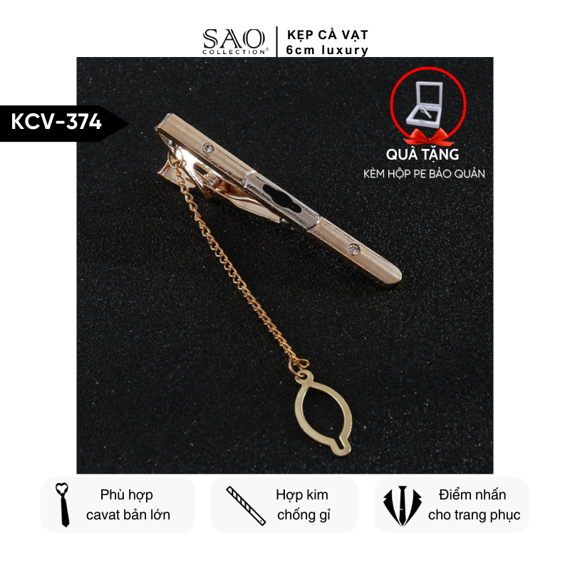 Kẹp Cà Vạt Nam Cao Cấp – Thiết Kế Điêu Khắc , Phong Cách Doanh Nhân Sang Trọng (KCV374)
