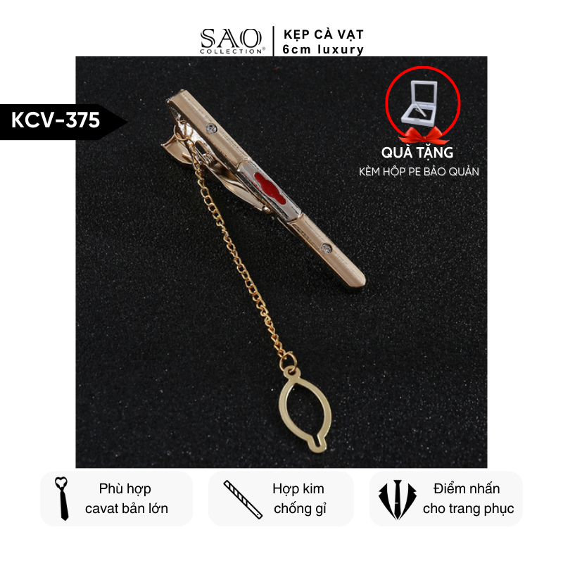 Kẹp Cà Vạt Nam Cao Cấp – Thiết Kế Điêu Khắc , Phong Cách Doanh Nhân Sang Trọng (KCV375)