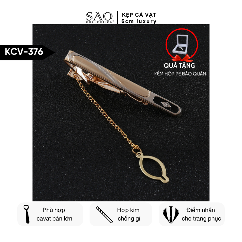 Kẹp Cà Vạt Nam Cao Cấp – Thiết Kế Điêu Khắc , Phong Cách Doanh Nhân Sang Trọng (KCV376)