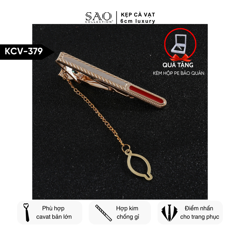 Kẹp Cà Vạt Nam Cao Cấp – Thiết Kế Điêu Khắc , Phong Cách Doanh Nhân Sang Trọng (KCV379)