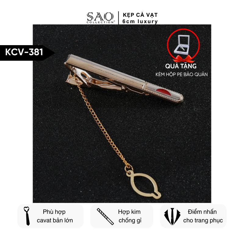 Kẹp Cà Vạt Nam Cao Cấp – Thiết Kế Điêu Khắc , Phong Cách Doanh Nhân Sang Trọng (KCV381)