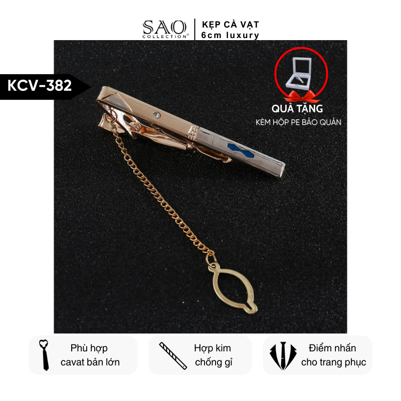 Kẹp Cà Vạt Nam Cao Cấp – Thiết Kế Điêu Khắc , Phong Cách Doanh Nhân Sang Trọng (KCV382)