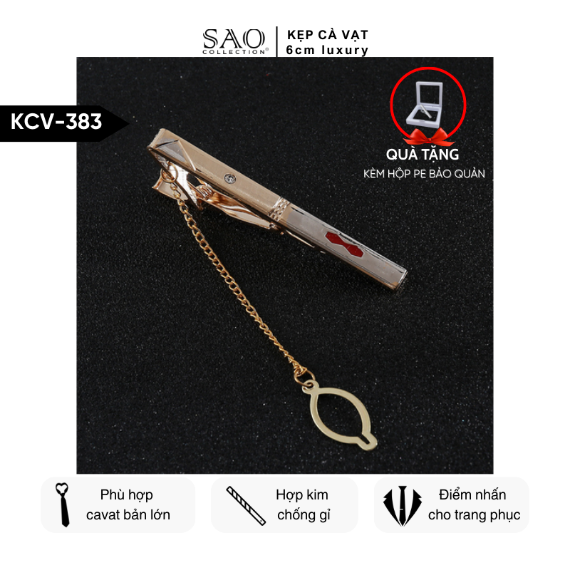 Kẹp Cà Vạt Nam Cao Cấp – Thiết Kế Điêu Khắc , Phong Cách Doanh Nhân Sang Trọng (KCV383)