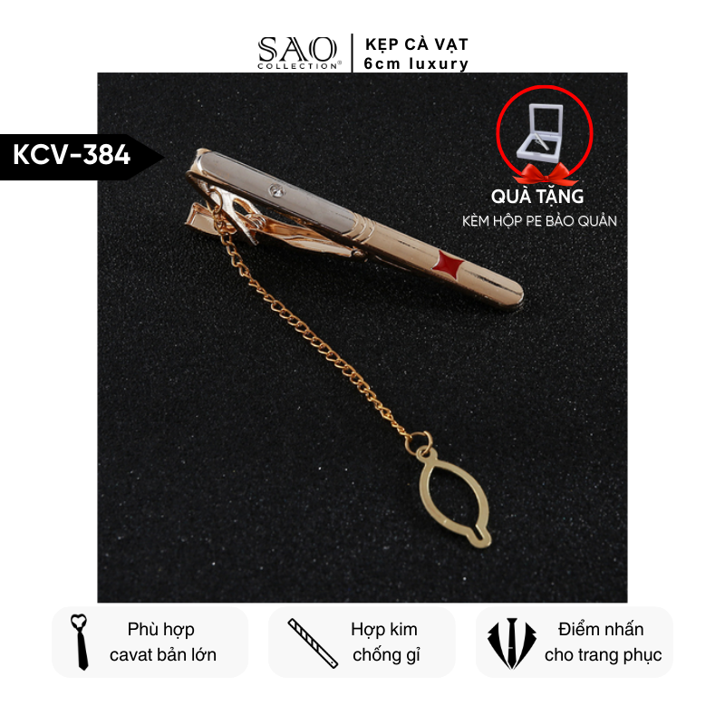 Kẹp Cà Vạt Nam Cao Cấp – Thiết Kế Điêu Khắc , Phong Cách Doanh Nhân Sang Trọng (KCV384)