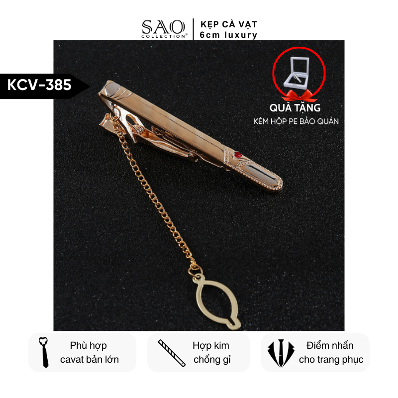 Kẹp Cà Vạt Nam Cao Cấp – Thiết Kế Điêu Khắc , Phong Cách Doanh Nhân Sang Trọng (KCV385)