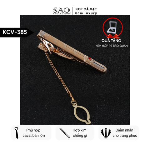 Kẹp Cà Vạt Nam Cao Cấp – Thiết Kế Điêu Khắc , Phong Cách Doanh Nhân Sang Trọng (KCV385)