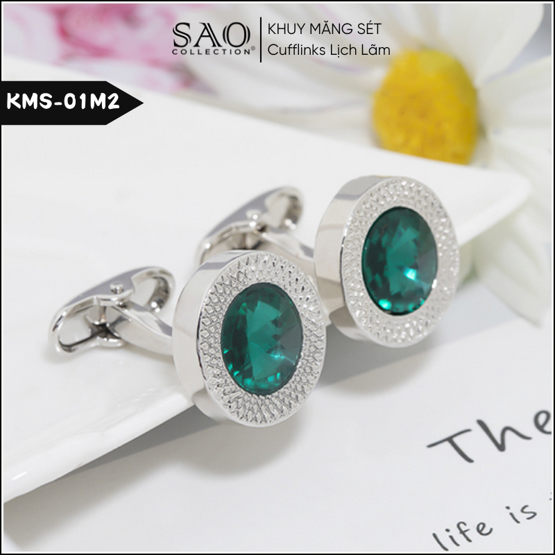 Khuy Măng Sét Nam Pha Lê Khảm Đá – Lịch Lãm Chuẩn Doanh Nhân (KMS01M2)