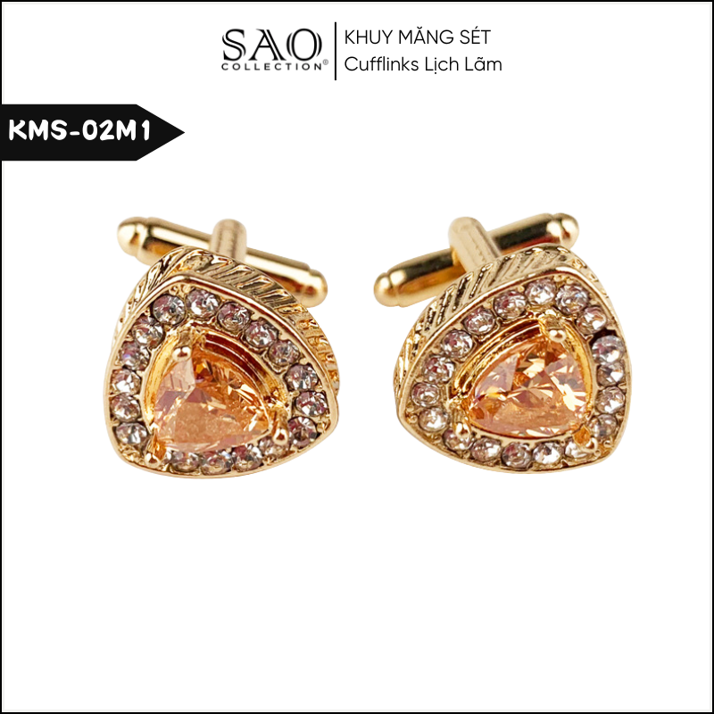 Khuy Măng Sét Nam Pha Lê Khảm Đá – Tinh Tế, Sang Trọng, Nam Tính (KMS02M1)