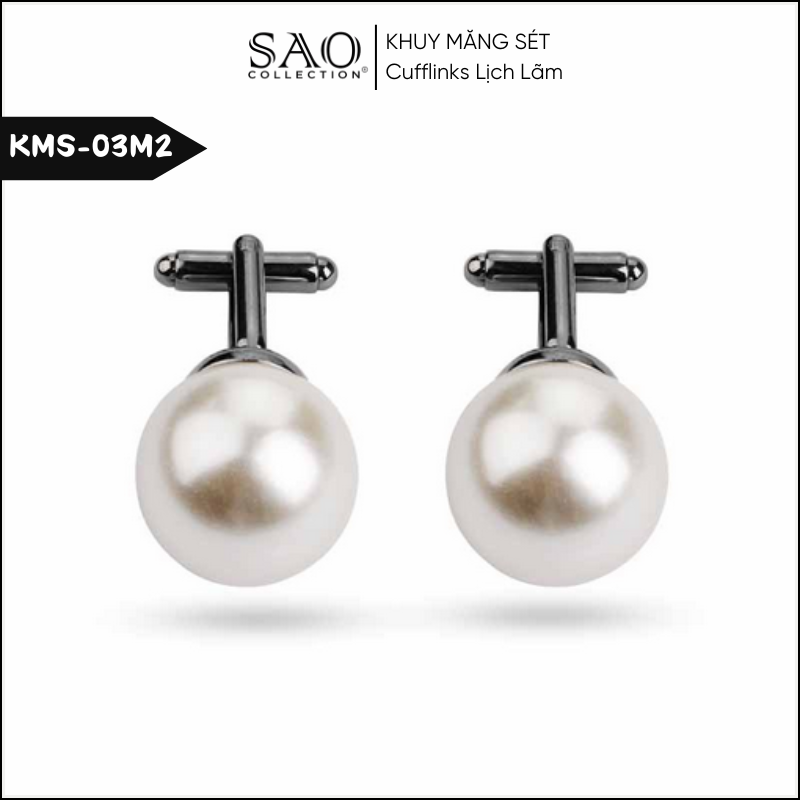 Khuy Măng Sét Ngọc Trai Thời Trang – Phong Cách Pháp, Lịch Lãm Âu Châu (KMS03M2)