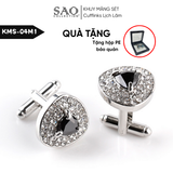 Khuy Măng Sét Nam Cufflinks Khảm Đá Màu Bắt Sáng Lấp Lánh (KMS04M1)