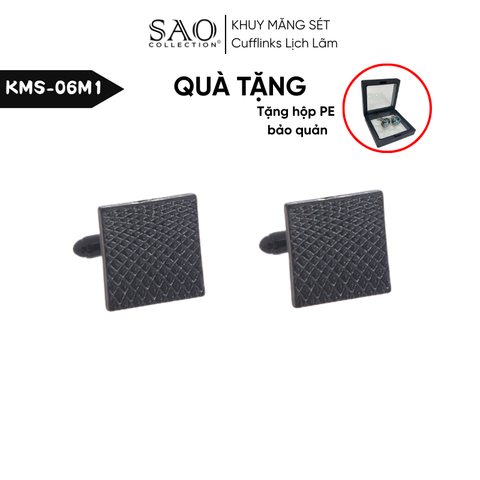 Khuy Măng Sét Nam Cufflinks Khảm Đá Màu Bắt Sáng Lấp Lánh (KMS06M1)
