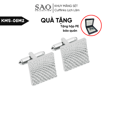 Khuy Măng Sét Nam Cufflinks Khảm Đá Màu Bắt Sáng Lấp Lánh (KMS06M2)