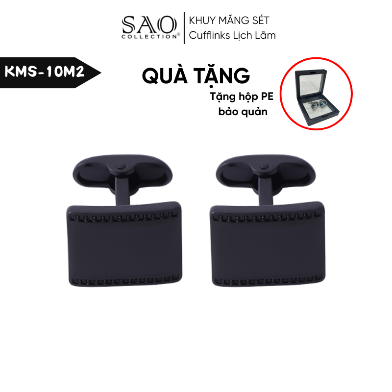 Khuy Măng Sét Nam Cufflinks Khảm Đá Màu Bắt Sáng Lấp Lánh (KMS10M2)