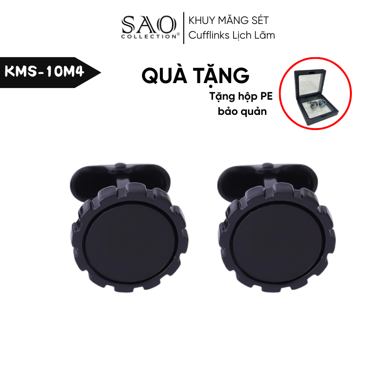 Khuy Măng Sét Nam Cufflinks Khảm Đá Màu Bắt Sáng Lấp Lánh (KMS10M4)