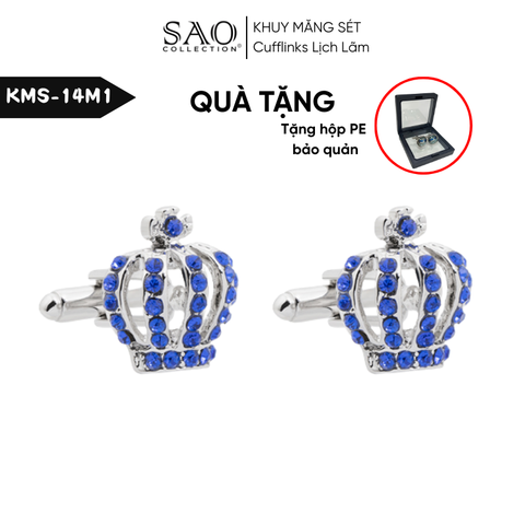Khuy Măng Sét Nam Cufflink Khảm Đá Màu Bắt Sáng Lấp Lánh (KMS14M1)