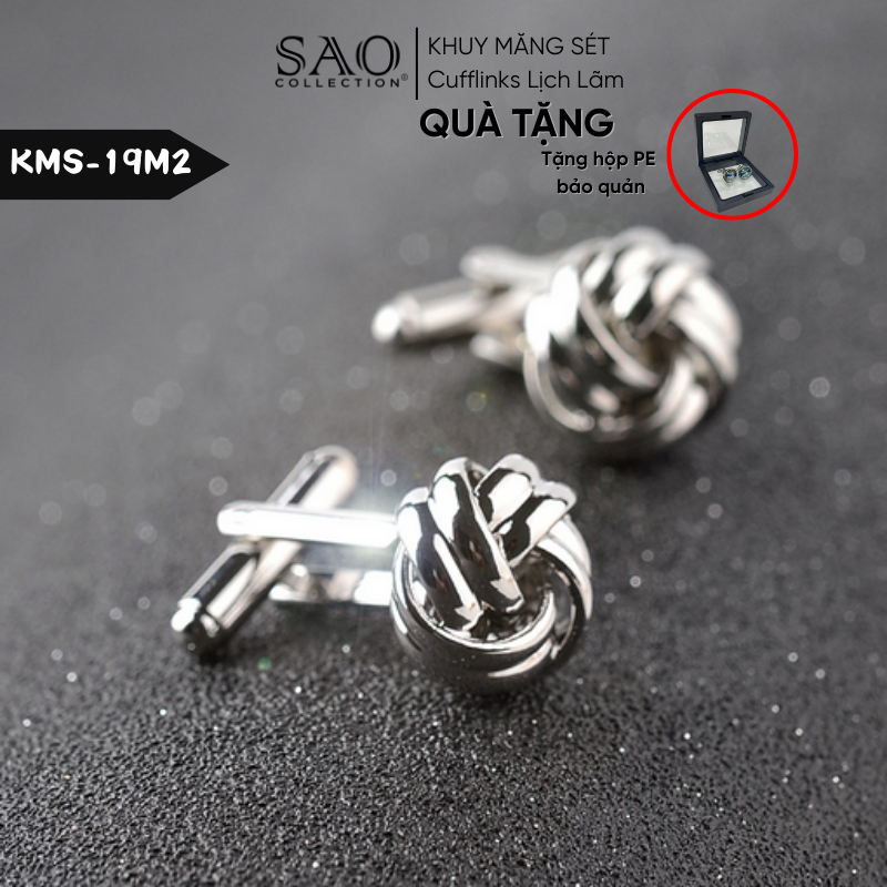 Khuy Măng Sét Nam Cufflinks Khảm Đá Màu Bắt Sáng Lấp Lánh (KMS19M2)