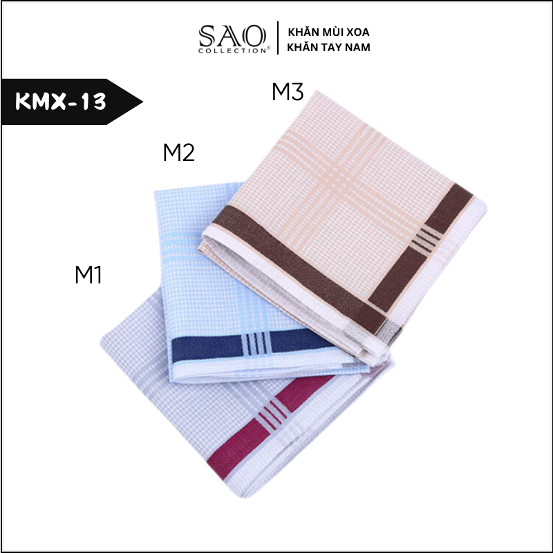Khăn Tay Nam Cotton Khăn Mùi Xoa Làm Quà Tặng Thấm Hút Mồ Hôi Tốt Họa Tiết Kẻ Mềm Mại Sang Trọng Lịch Lãm Quý Ông (KMX13)