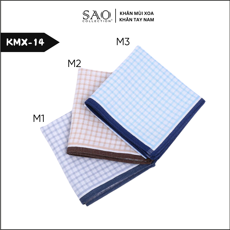 Khăn Tay Nam Cotton Khăn Mùi Xoa Làm Quà Tặng Thấm Hút Mồ Hôi Tốt Họa Tiết Kẻ Mềm Mại Sang Trọng Lịch Lãm Quý Ông (KMX14)