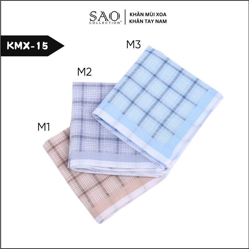 Khăn Tay Nam Cotton Khăn Mùi Xoa Làm Quà Tặng Thấm Hút Mồ Hôi Tốt Họa Tiết Kẻ Mềm Mại Sang Trọng Lịch Lãm Quý Ông (KMX15)