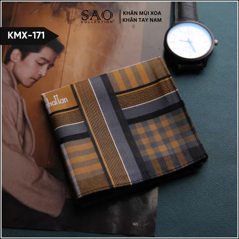 Master Khăn Mùi Xoa, Khăn Tay Nam Luxury Kèm Hộp Quà Tặng Sang Trọng (KMX171)