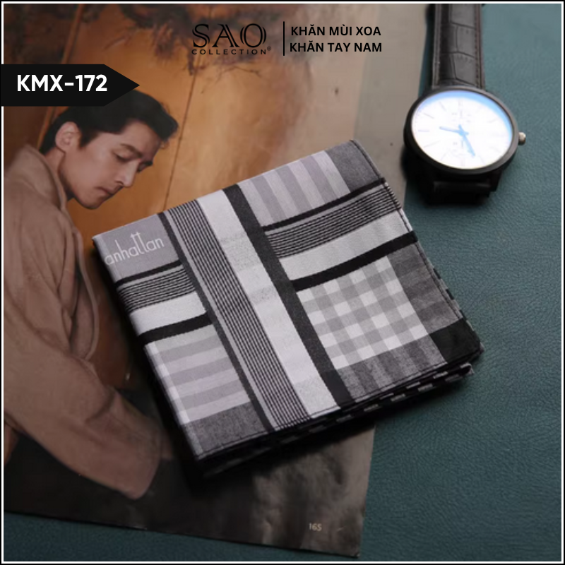 Master Khăn Mùi Xoa, Khăn Tay Nam Luxury Kèm Hộp Quà Tặng Sang Trọng (KMX172)