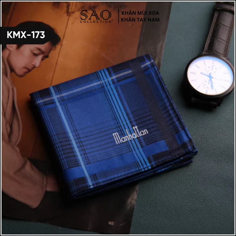 Master Khăn Mùi Xoa, Khăn Tay Nam Luxury Kèm Hộp Quà Tặng Sang Trọng (KMX173)
