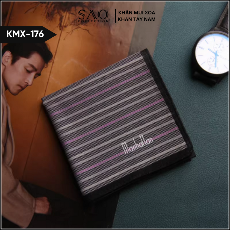 Master Khăn Mùi Xoa, Khăn Tay Nam Luxury Kèm Hộp Quà Tặng Sang Trọng (KMX176)