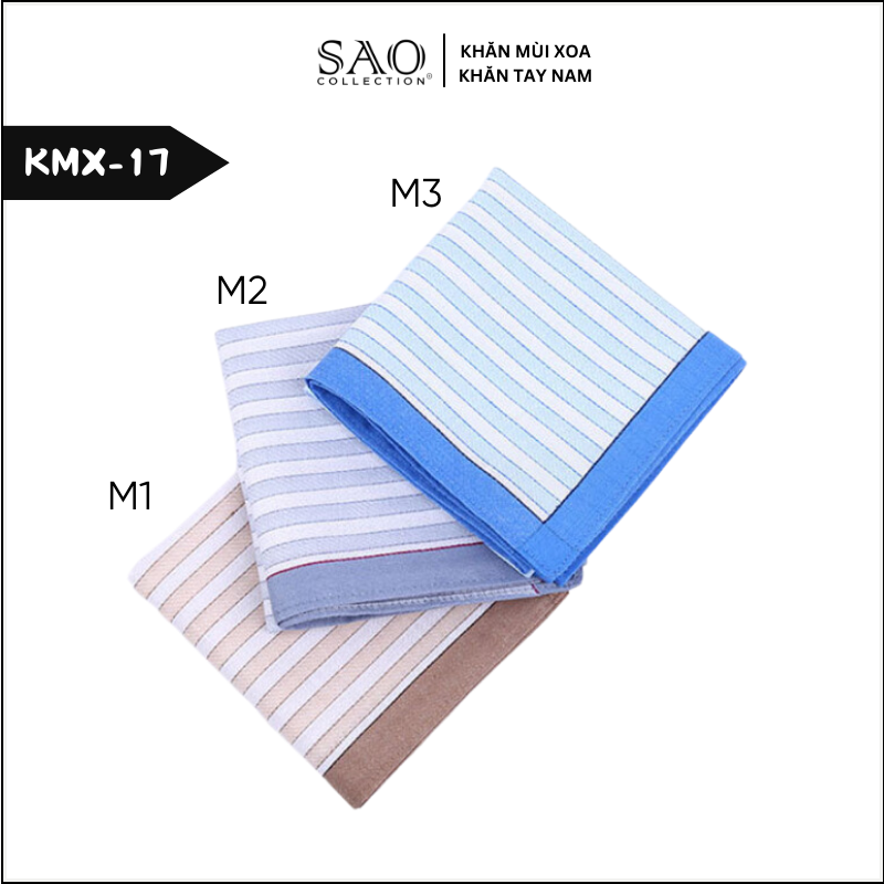 Khăn Tay Nam Cotton Khăn Mùi Xoa Làm Quà Tặng Quý Ông Thấm Hút Mồ Hôi Tốt Họa Tiết Kẻ Mềm Mại Sang Trọng Lịch Lãm (KMX17)