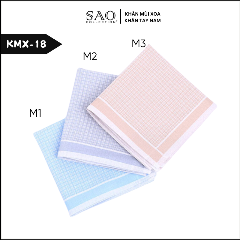 Khăn Tay Nam Cotton Khăn Mùi Xoa Làm Quà Tặng Quý Ông Thấm Hút Mồ Hôi Tốt Họa Tiết Kẻ Mềm Mại Sang Trọng Lịch Lãm (KMX18)